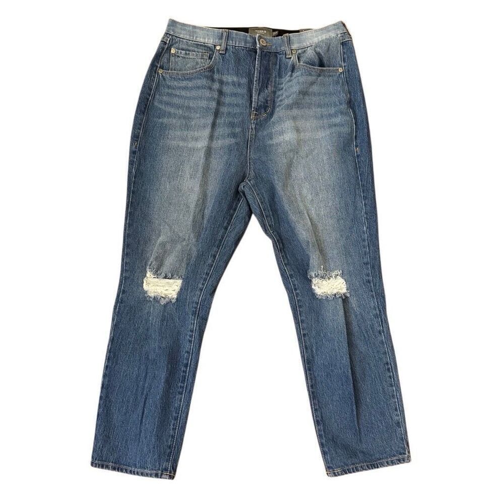 NEW Torrid Mom Jean Straight Premium Classic Denim High-Rise Crop Jeans Size 12